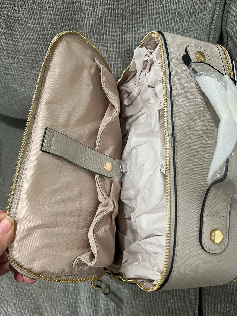 Calpak Kaya Faux-Leather Laptop Backpack - Limited Edition Stone Color